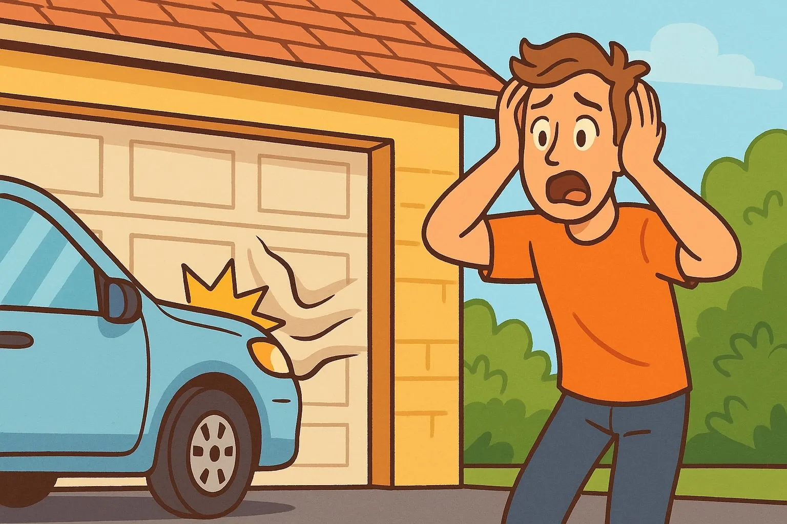 Hit Your Garage Door With Your Car? Here’s What to Do Next