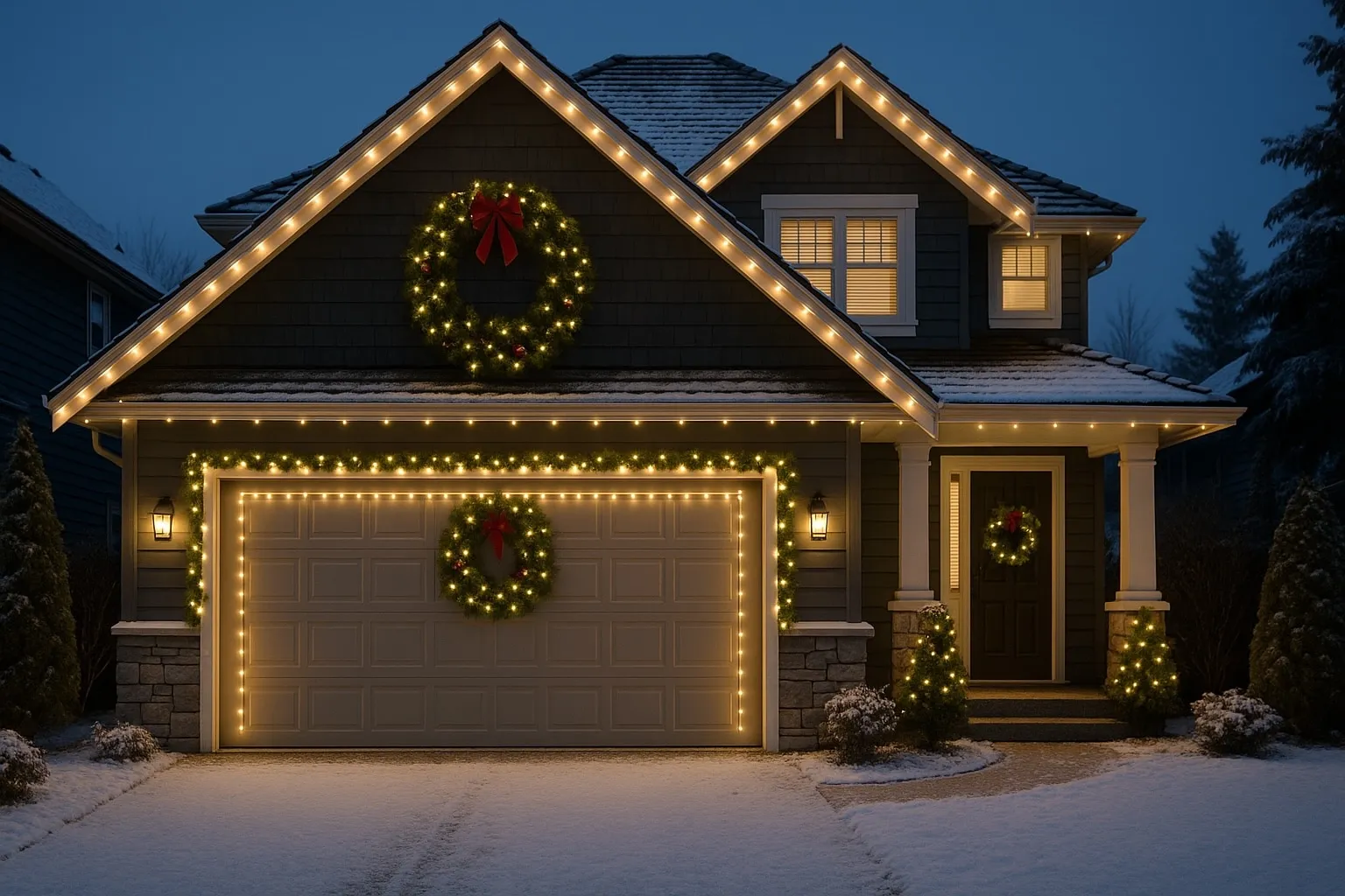 Holiday Lights & Garage Doors: Festive Ideas Without Causing Damage
